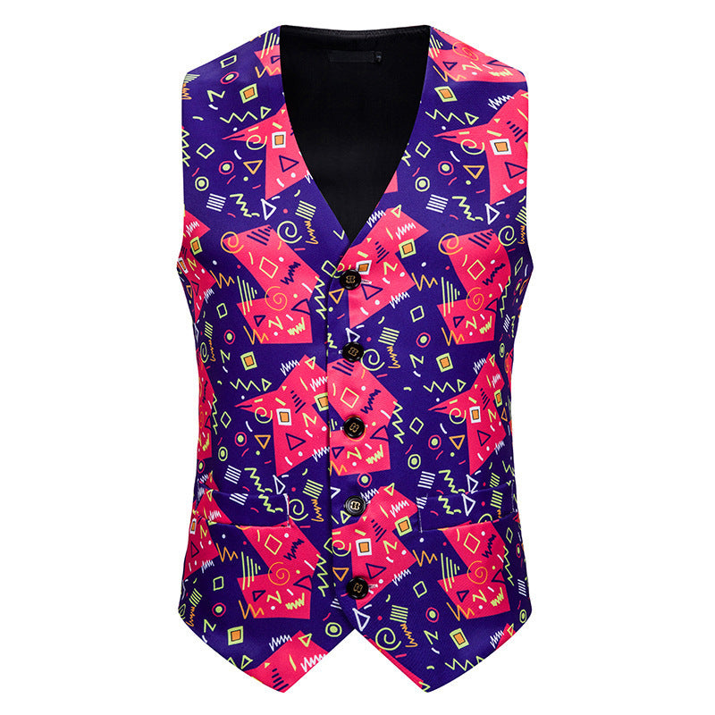 Men's festive waistcoat with vibrant Christmas design Lisslune