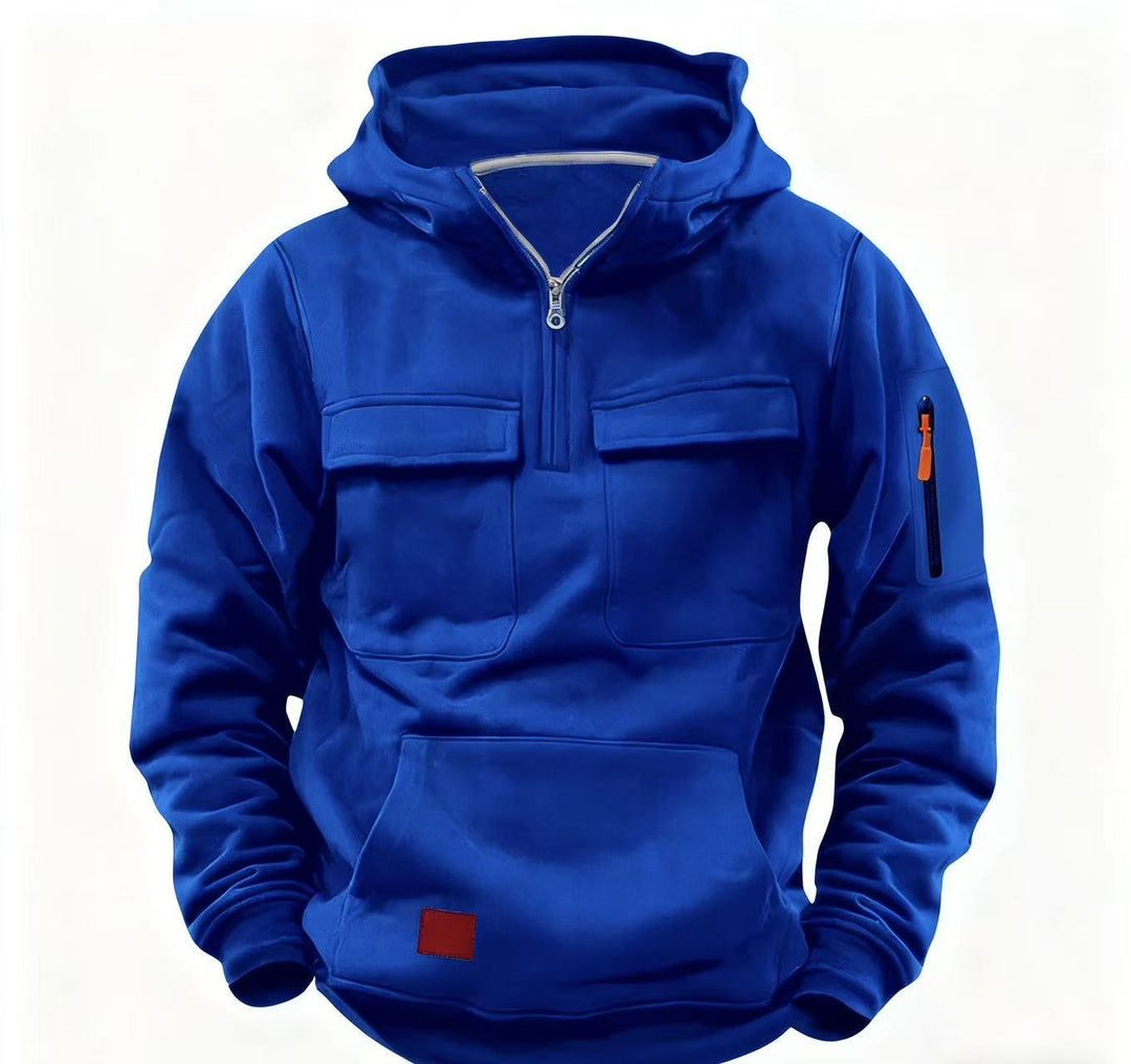 Men's functional hooded jacket with zipper and practical pockets Lisslune