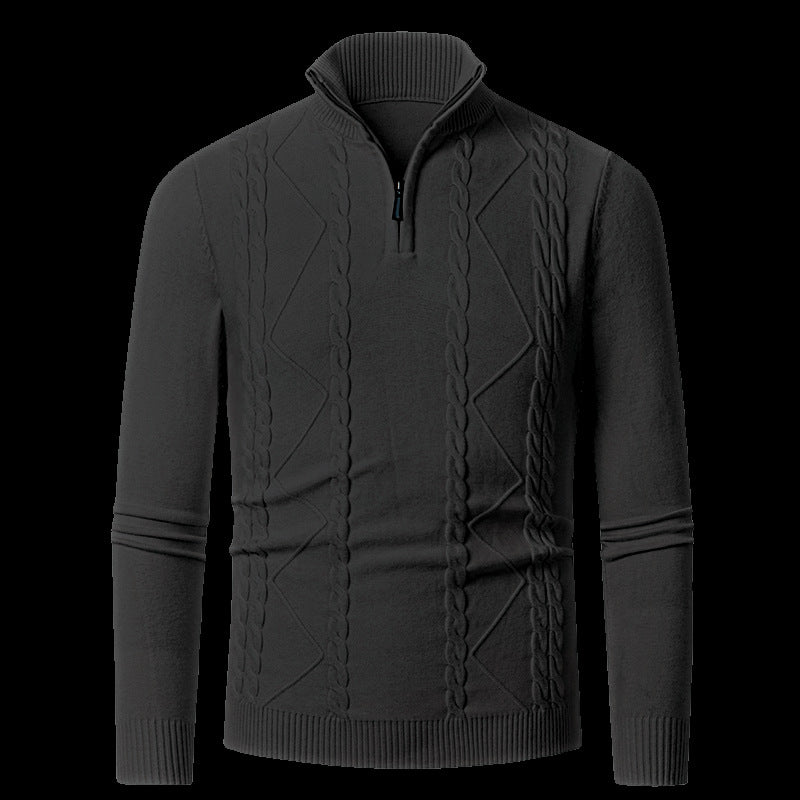 Men's knitted sweater with fashionable zipper Lisslune