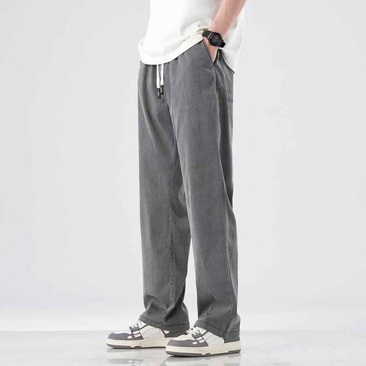 Men's casual leisure pants with a loose fit and elastic waistband Lisslune