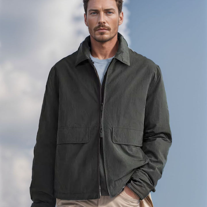 Men's casual transitional jacket with practical outer pockets Lisslune