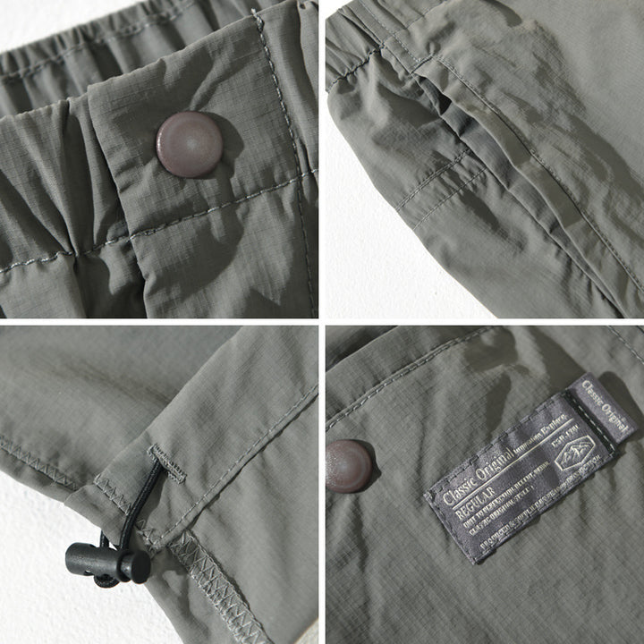 Men's functional trousers with elastic waistband and side zip pockets Lisslune