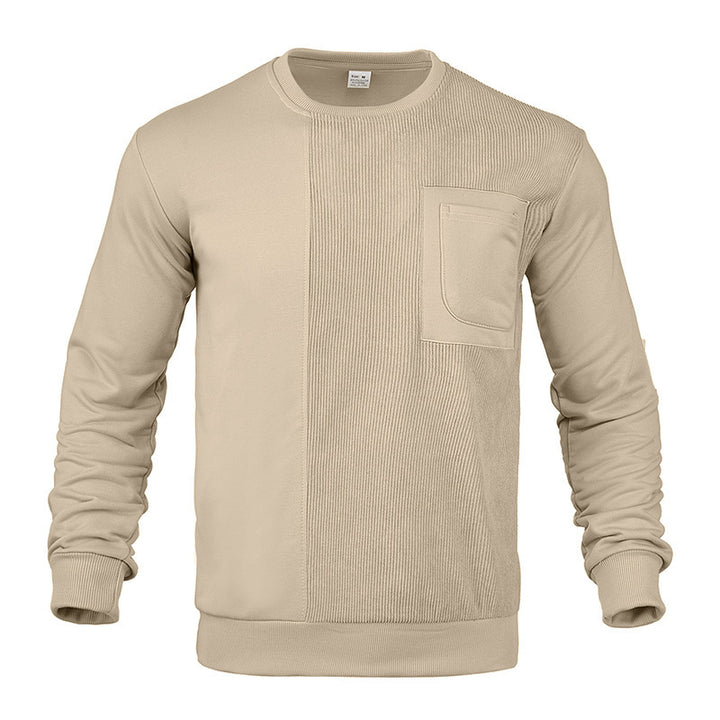Men's stylish sweatshirt with innovative texture and practical chest pocket Lisslune