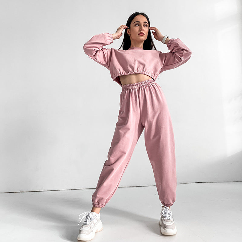 Ladies sporty loungewear set with loose fit and elastic waist Lisslune