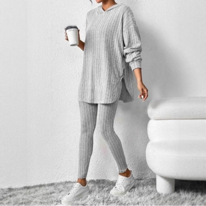 Damen Bequemes Lounge-Set mit Kapuze und schmalen Hosen Lisslune
