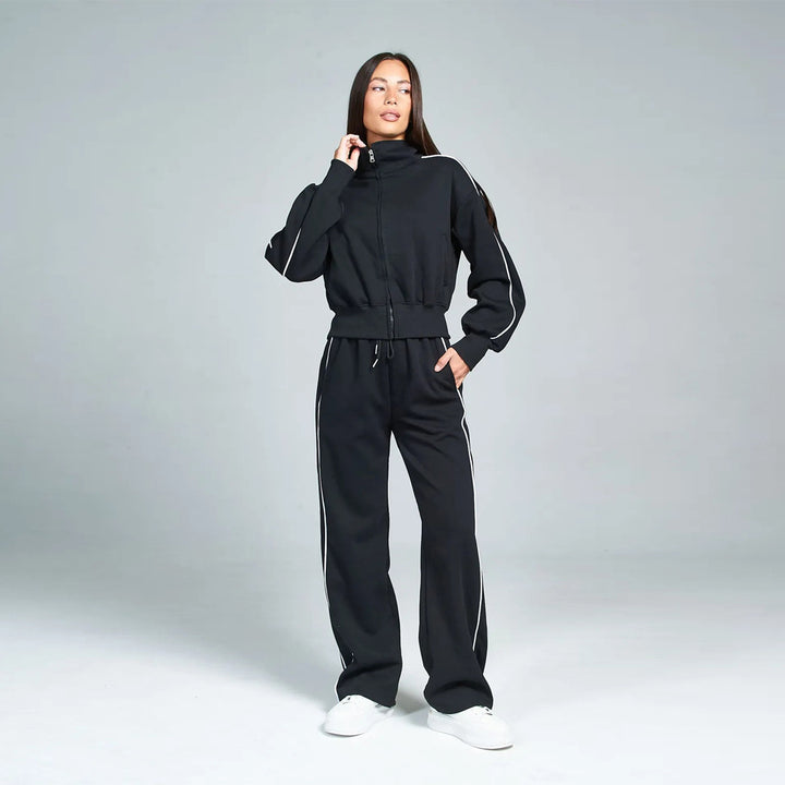 Women's sporty leisure suit with high collar Lisslune