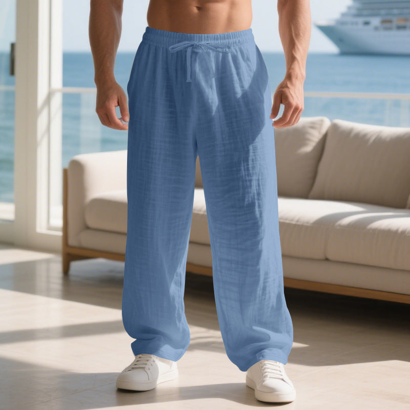 Men's airy beach pants with elastic waistband and side pockets Lisslune
