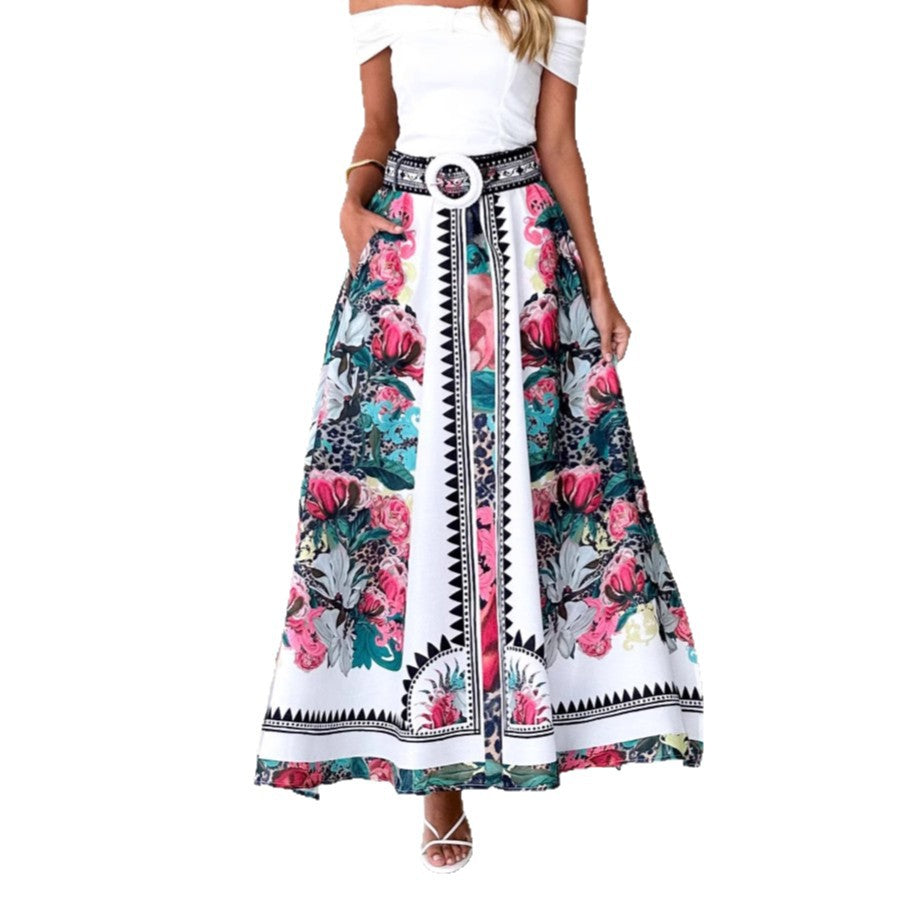 Ladies max skirt with floral pattern Lisslune