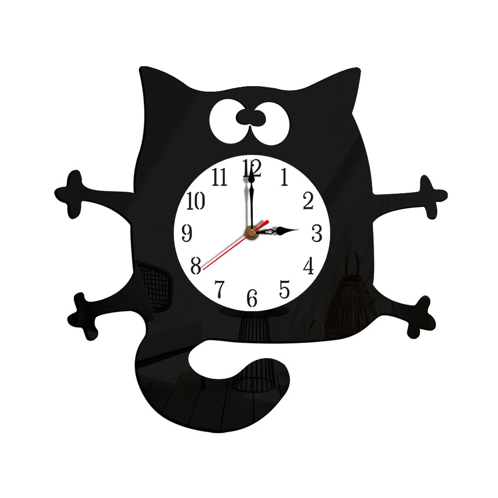 Lisslune | Silent Cat Wall Decoration Clock for Children's Room