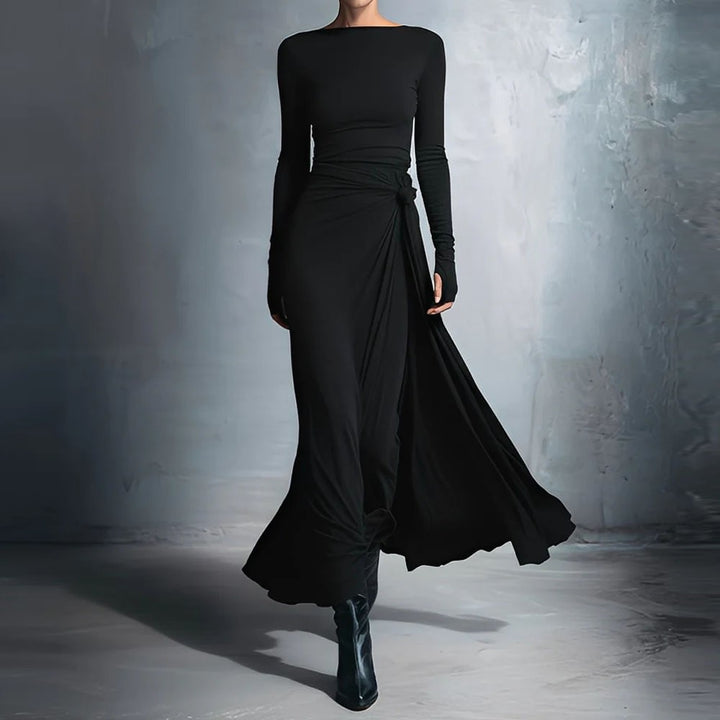 Women's elegant evening dress with long sleeves and wrap design Lisslune