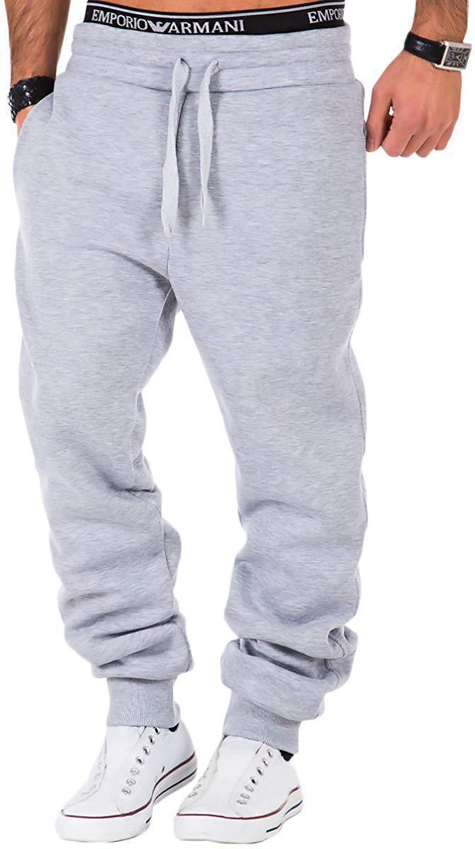Men's casual joggers with elastic waistband and contrast drawstring Lisslune