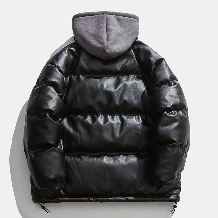 Men's high-quality quilted down jacket with detachable hood Lisslune