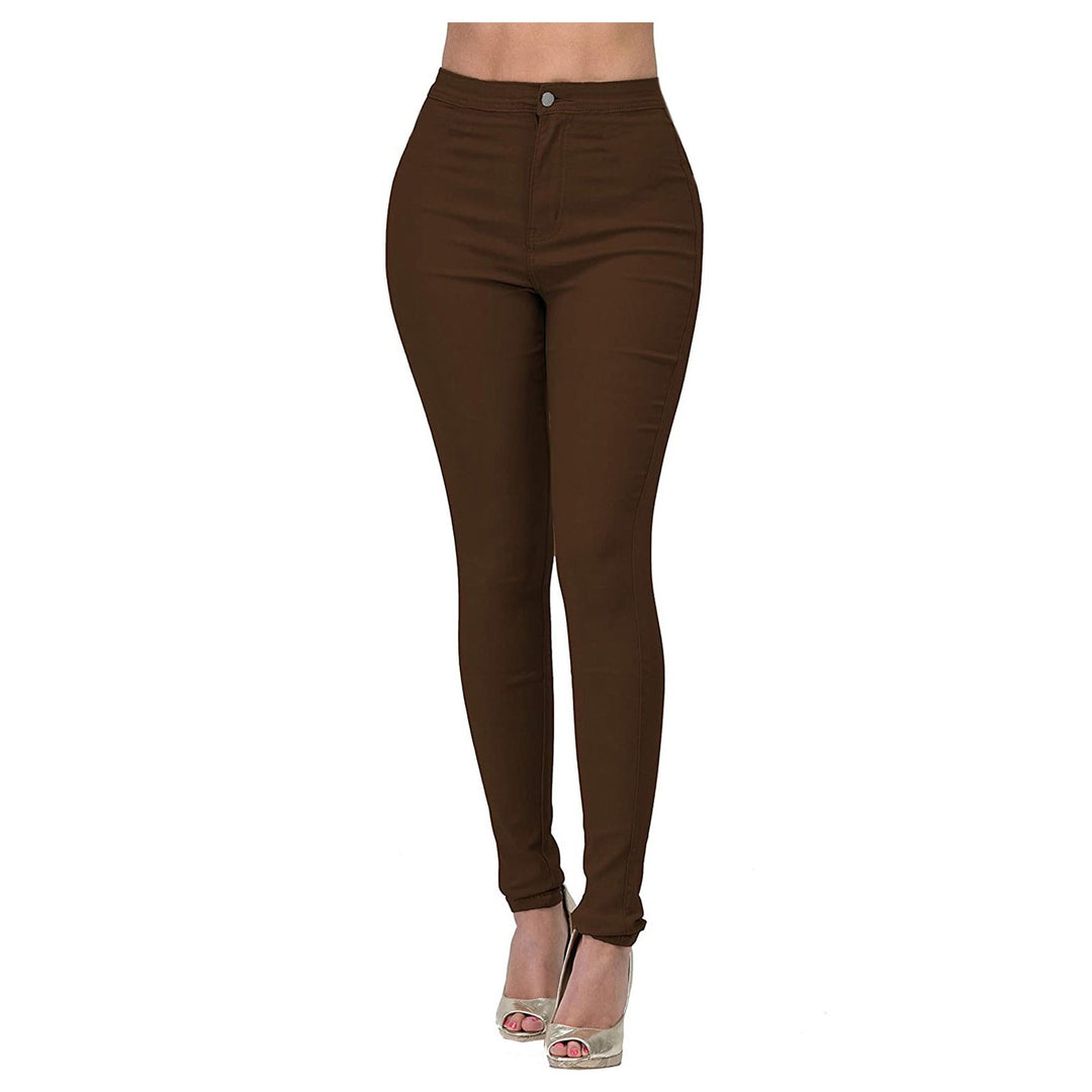 Women's High Cut Skinny Jeans with Elastic Stretch Lisslune