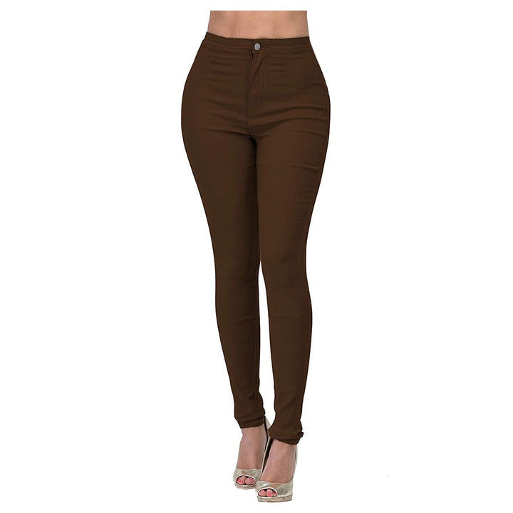 Women's High Cut Skinny Jeans with Elastic Stretch Lisslune