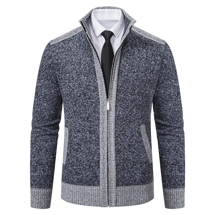 Men's quilted cardigan with high collar and practical pockets Lisslune