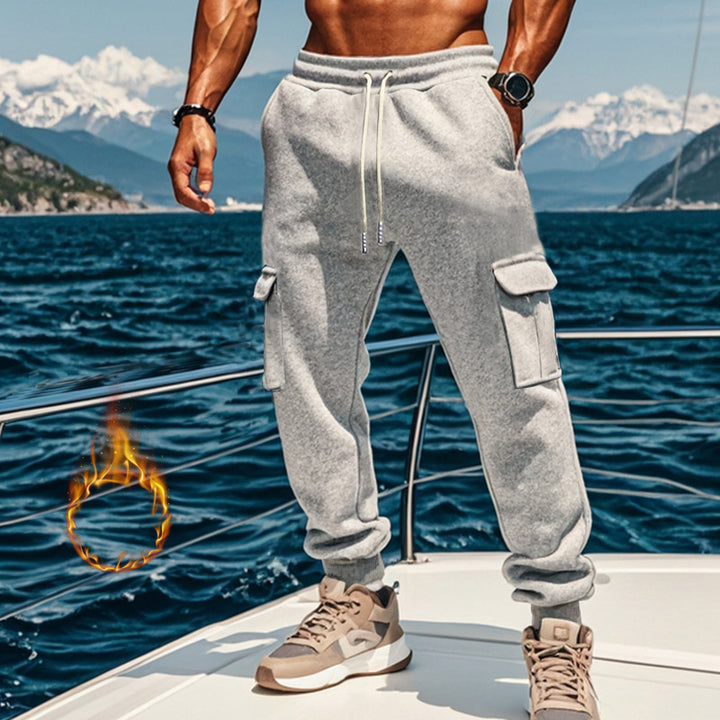 Men's Sporty Cargo Jogging Pants with Elastic Waistband and Practical Pockets Lisslune