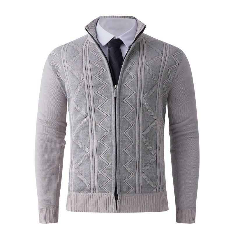 Men's cardigan with modern zipper and elegant patterns Lisslune