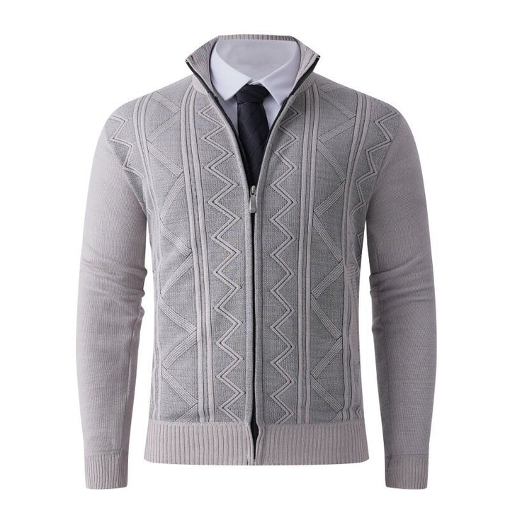 Men's cardigan with modern zipper and elegant patterns Lisslune