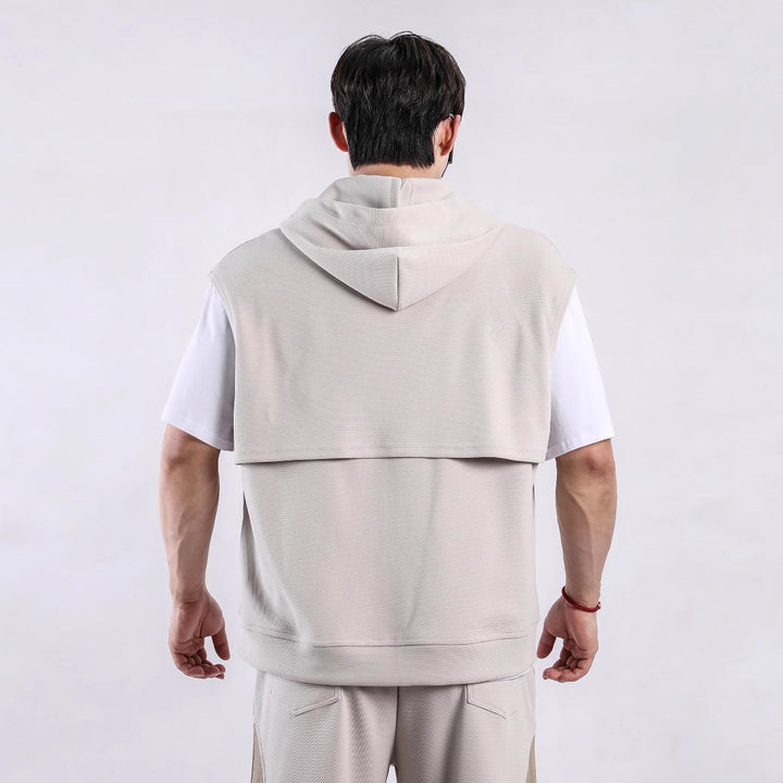 Men's sleeveless hooded shirt with practical pockets Lisslune