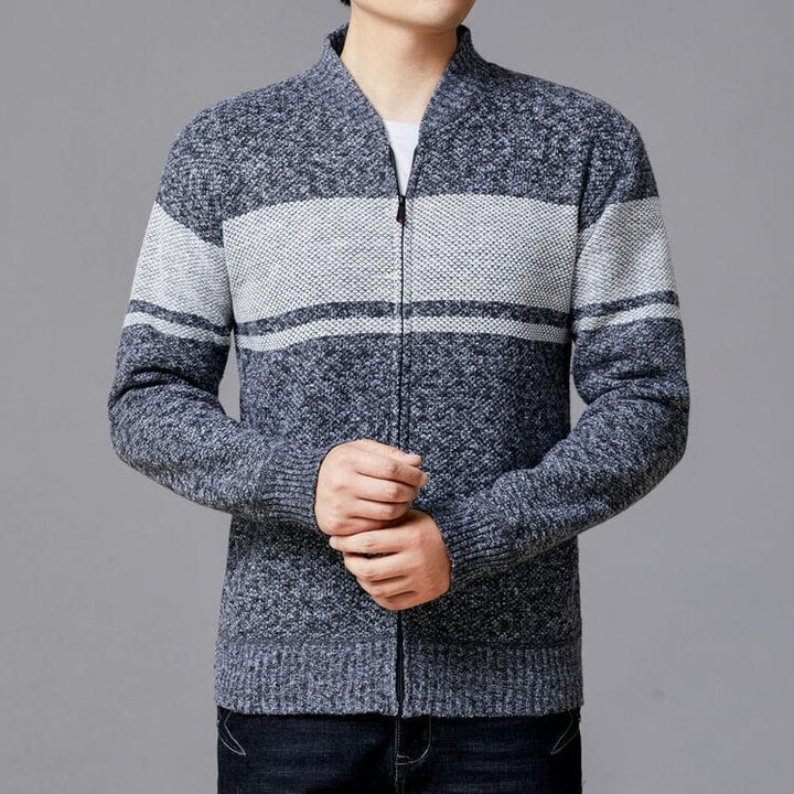 Men's cardigan with modern zipper and textured design Lisslune