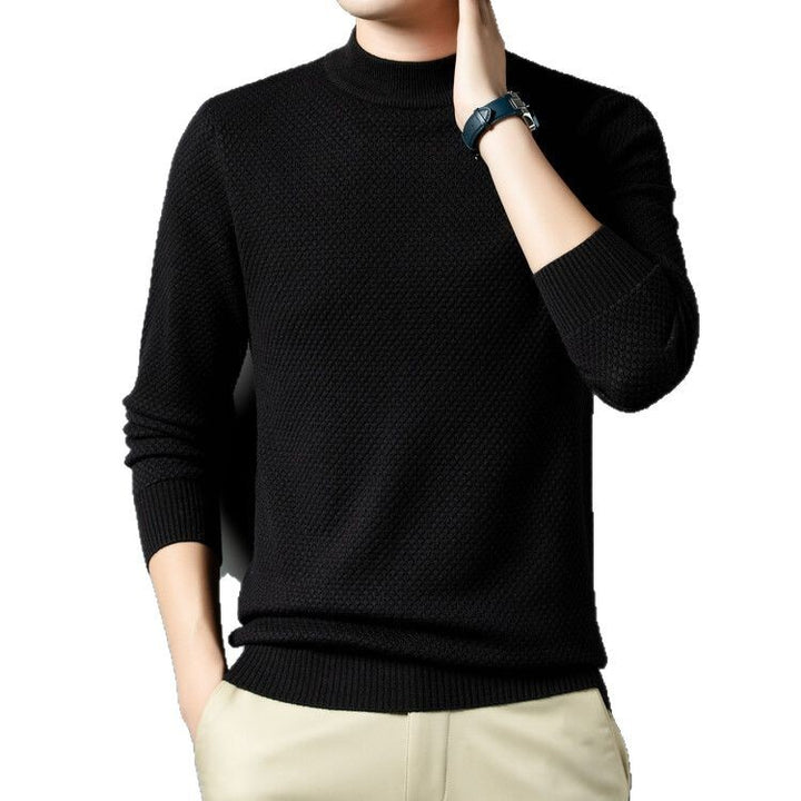 Men's Structured Turtleneck Sweater Made of High-Quality Cotton Lisslune
