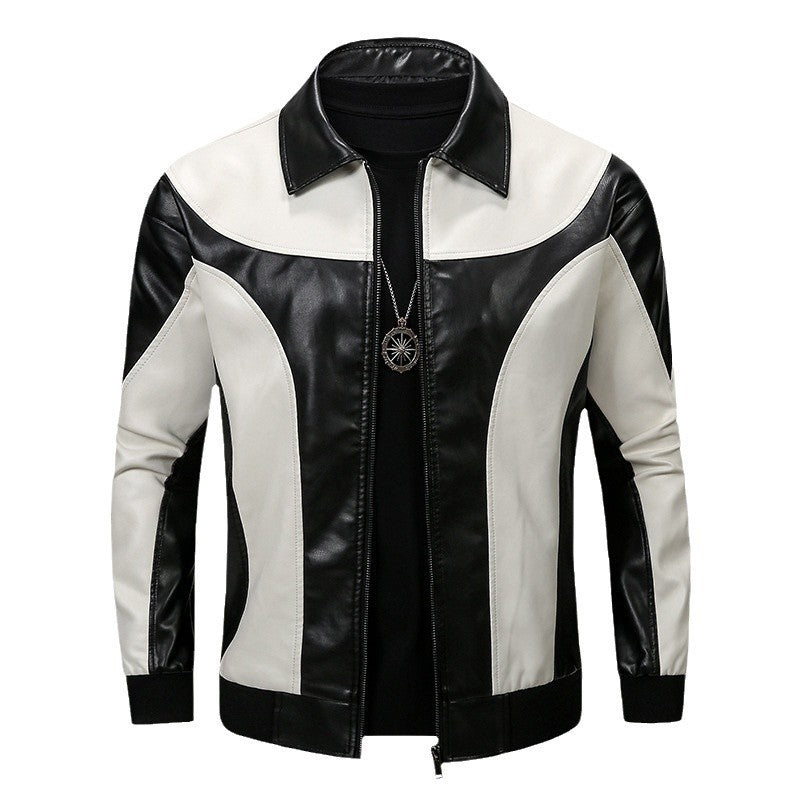 Men's Stylish Leather Jacket with Impressive Color Design Lisslune