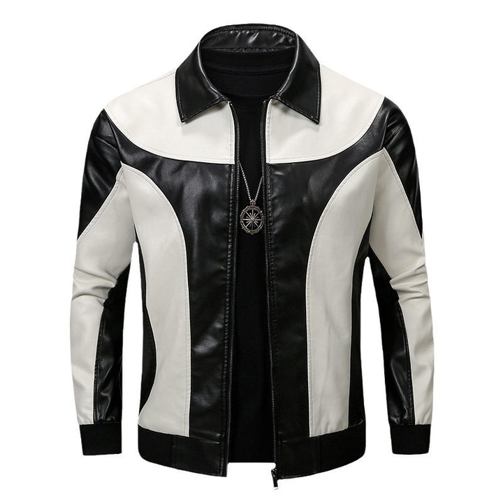 Men's Stylish Leather Jacket with Impressive Color Design Lisslune