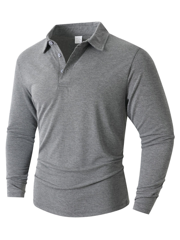Men's Long Sleeve Polo Shirt with Modern Cut Lisslune