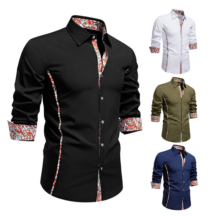 Men's long sleeve shirt with floral design and modern cut Lisslune