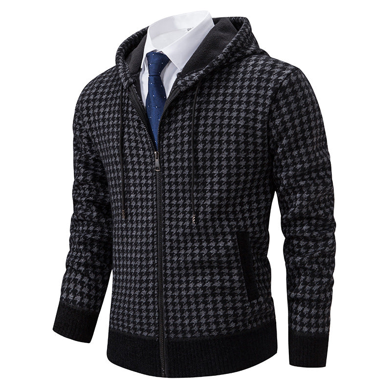 Men's elegant and comfortable cardigan with hood Lisslune