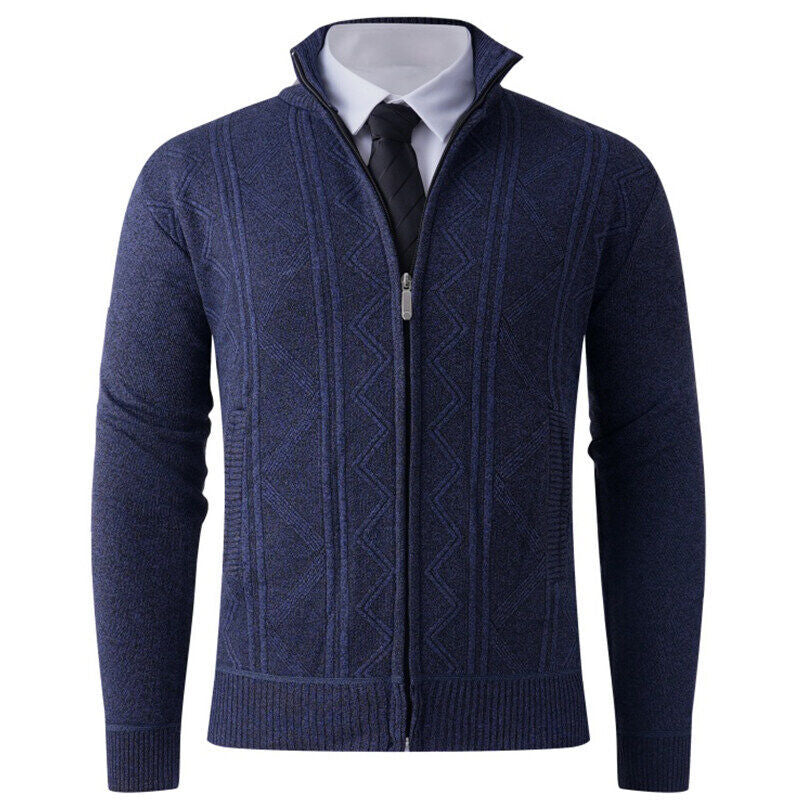 Men's cardigan with modern zipper and elegant patterns Lisslune