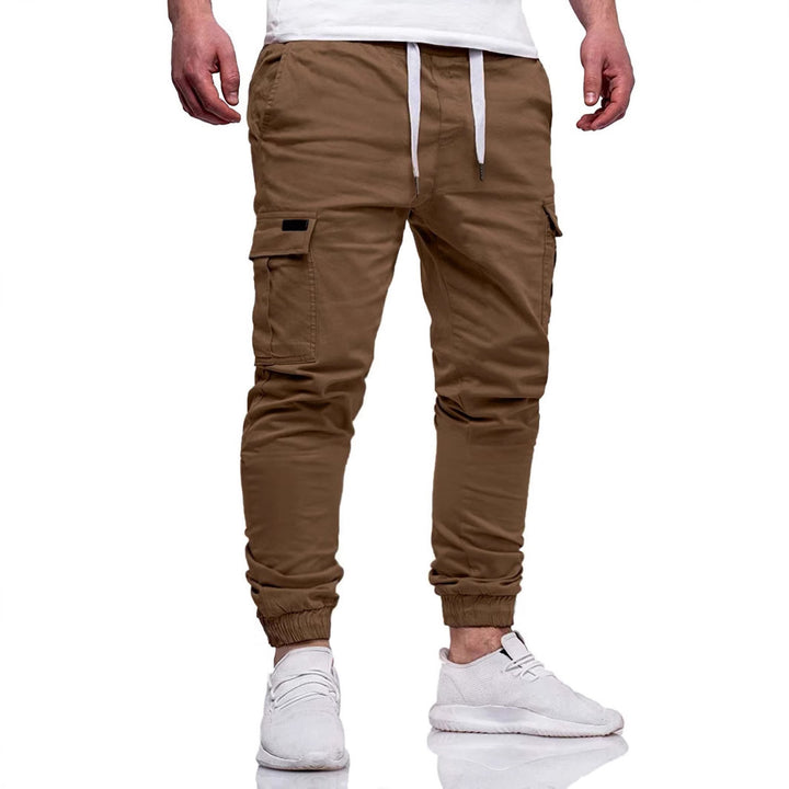 Men's Cargo Jogging Pants with Elastic Waistband and Multiple Pockets Lisslune