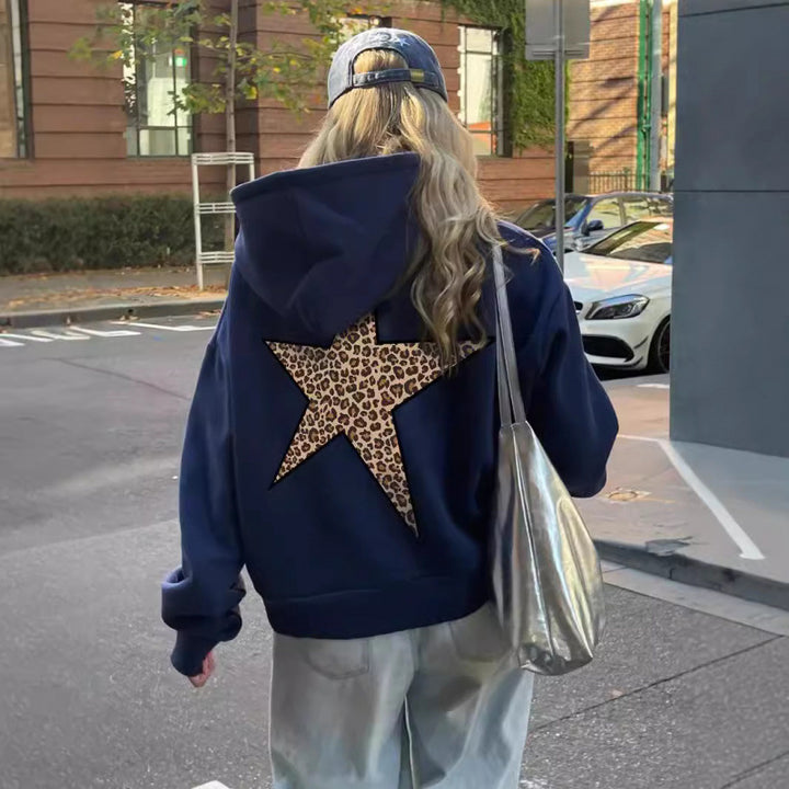 Women’s Hoodie with Glittering Star Motif Lisslune