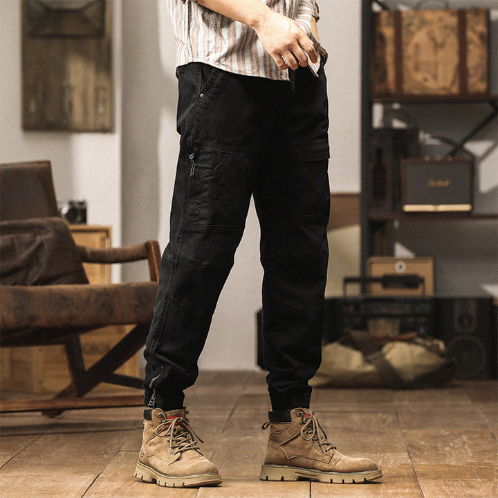 Men's Cargo Pants with Elastic Waistband and Practical Side Pockets Lisslune