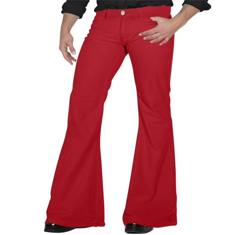 Men's fashionable flared pants with high waist and elastic material Lisslune
