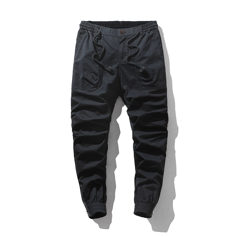 Men's casual cargo pants with elastic waistband and practical side pockets Lisslune