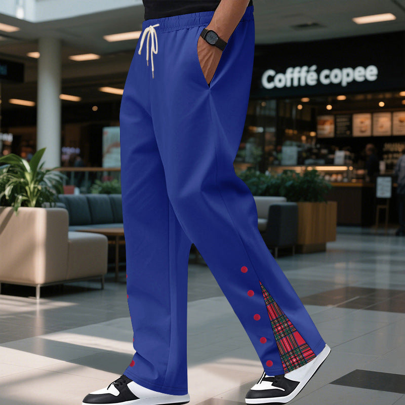 Men's leisure pants with elastic waistband and side pockets Lisslune