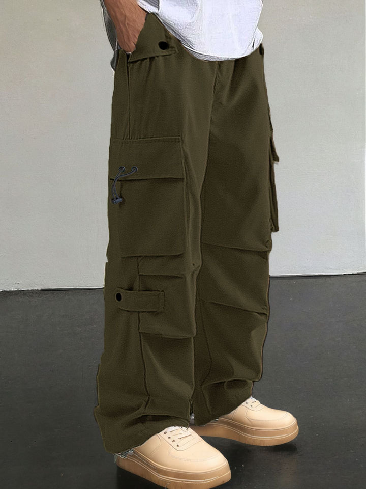 Men's Cargo Pants with Practical Pockets and Elastic Waistband Lisslune