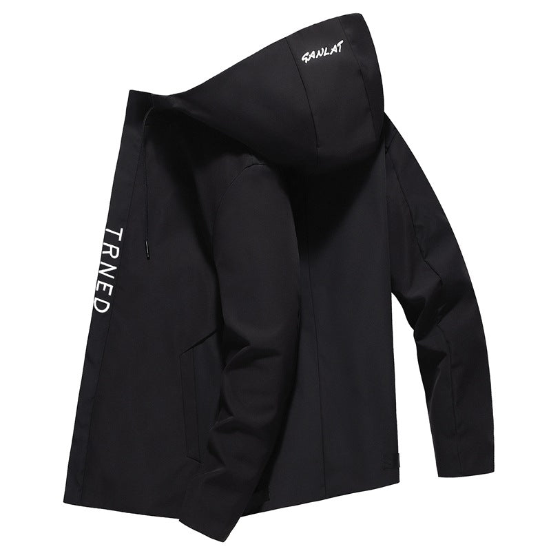Men's stylish transitional jacket with adjustable hood design and practical zippered pockets Lisslune