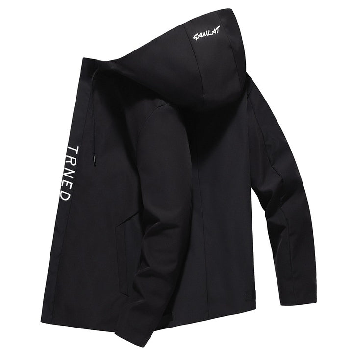 Men's stylish transitional jacket with adjustable hood design and practical zippered pockets Lisslune