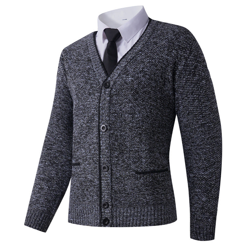 Men's cardigan with V-neck and classic design Lisslune