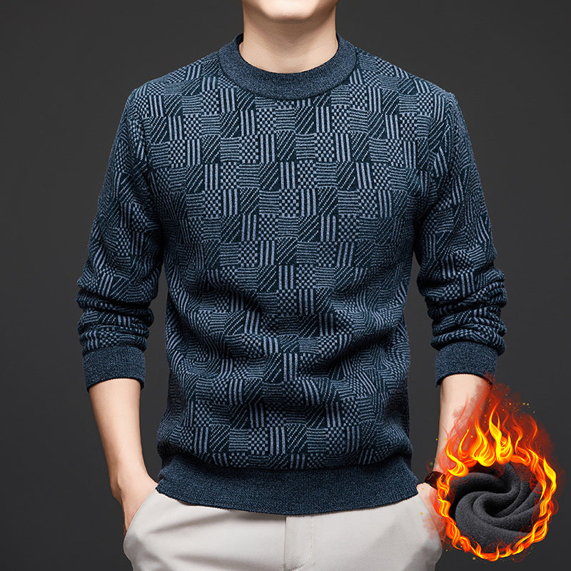 Men's knitted sweater with modern diamond pattern Lisslune