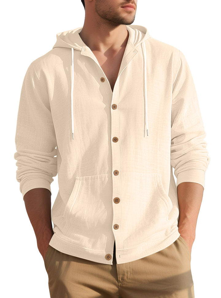 Men's elegant leisure jacket with hood and practical pockets Lisslune
