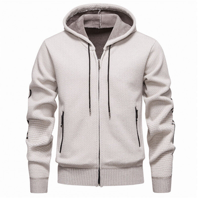 Men's sporty hooded jacket with innovative material mix Lisslune