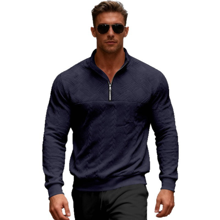 Men's sporty sweater with high collar and fashionable zipper Lisslune