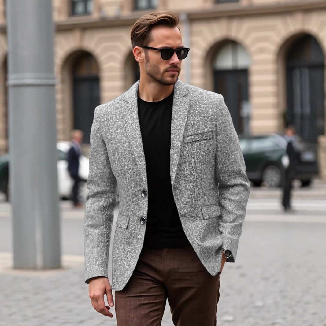 Men's elegant textured blazer with modern fabric and stylish details Lisslune