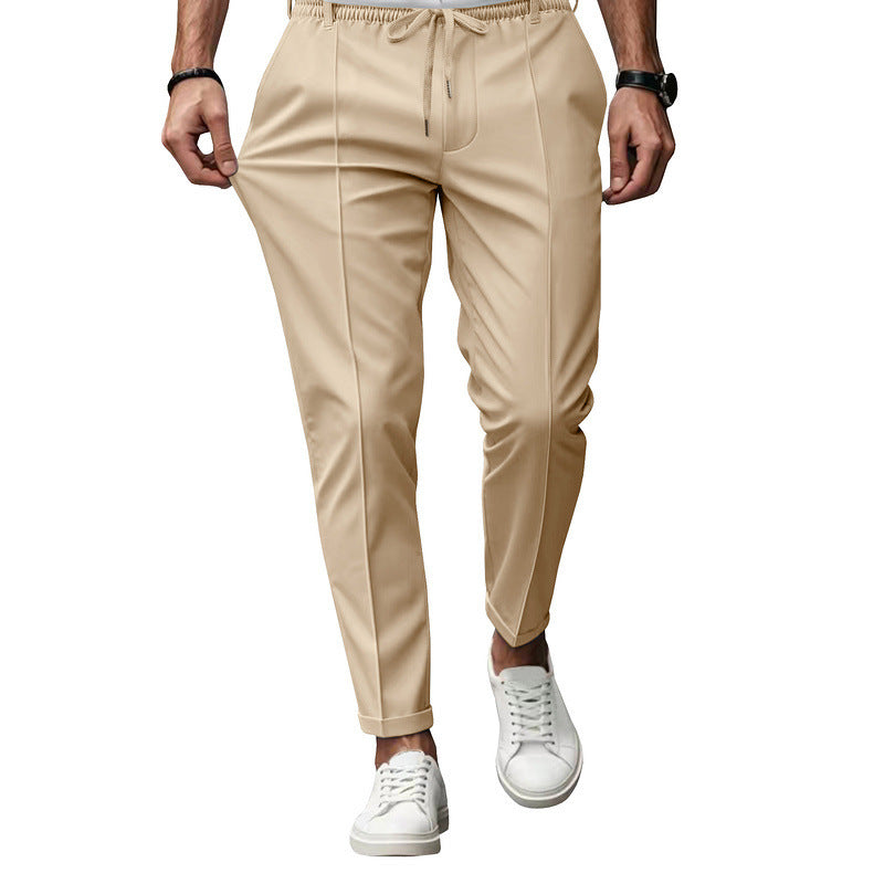 Men's leisure pants with elastic waistband and contemporary slim fit Lisslune