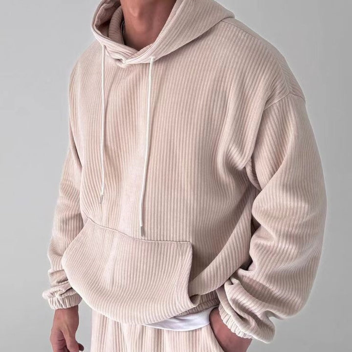 Men's hoodie with textured rib design Lisslune