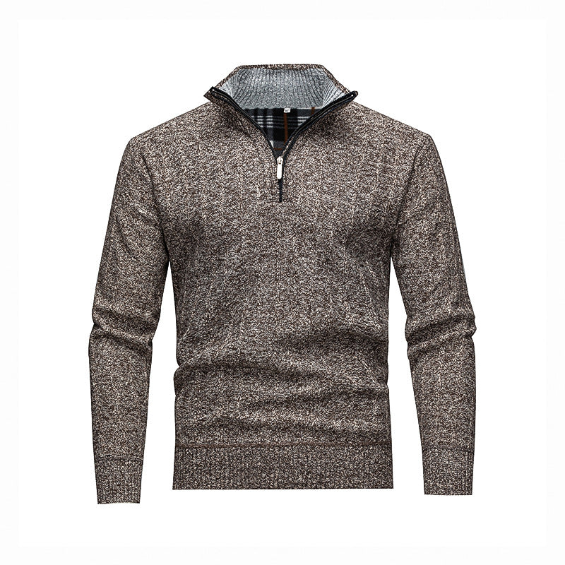 Men's Comfortable Turtleneck Sweater with Modern Zipper and Textured Design Lisslune