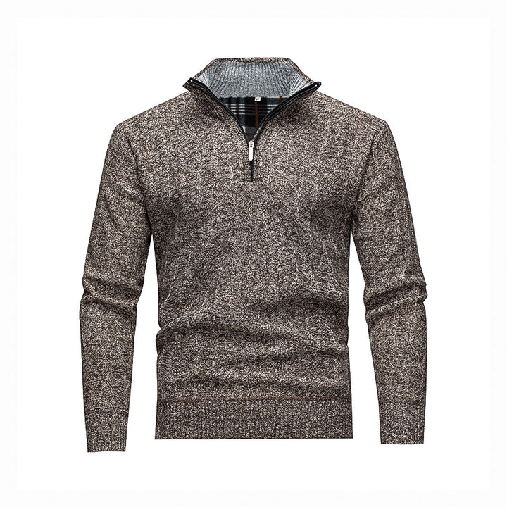 Men's Comfortable Turtleneck Sweater with Modern Zipper and Textured Design Lisslune